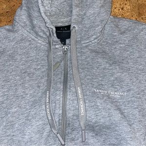 Armani Exchange grey zip up hoodie